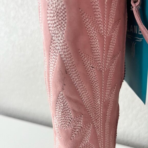 Lane LEXINGTON Over the Knee Womens Cowboy Boots 7 Pink Western Cowgirl Lace up - Picture 9 of 16